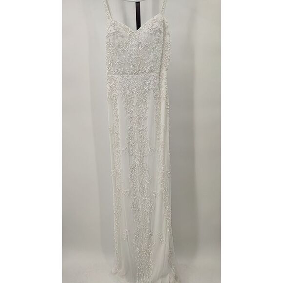 Lulus Dresses & Skirts - Lulu's White Beaded Spaghetti Strap Wedding Dress